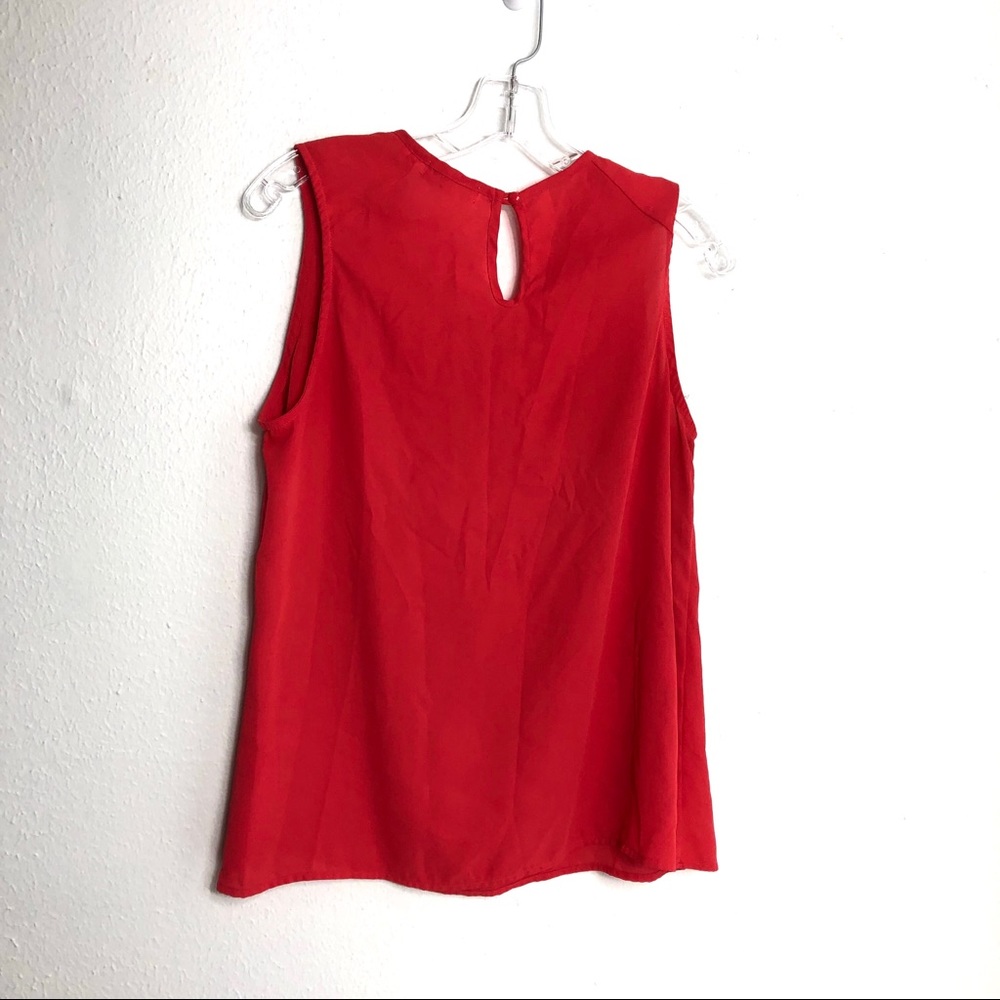 Pleione Red Flyaway Front Sleeveless Top M - Picture 2 of 6